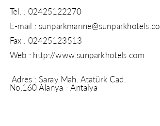 Sunpark Marine Hotel iletiim bilgileri